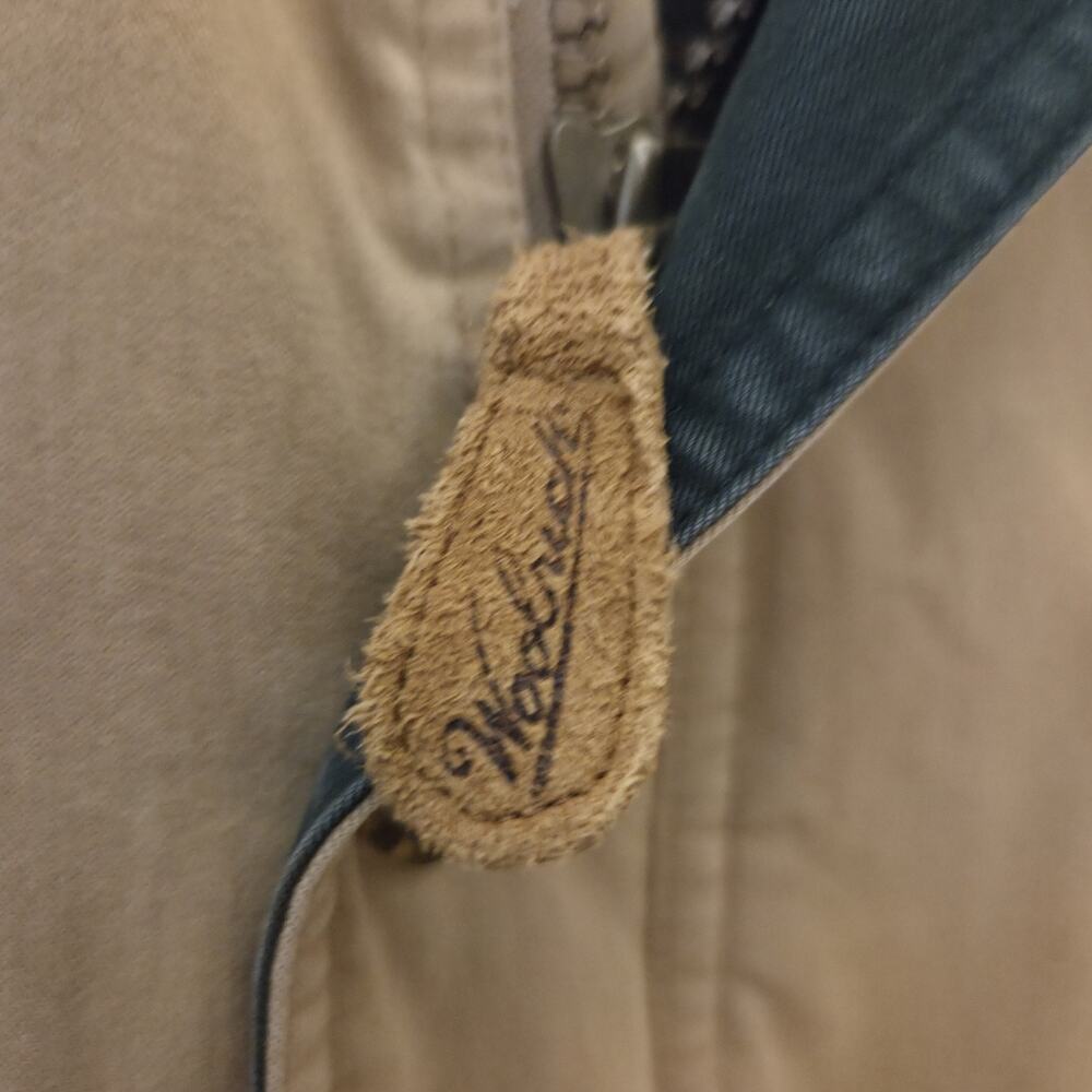Woolrich Mens Khaki Heavy Warm Heritage Barn Chore Coat Flannel Lined Size L - Picture 4 of 11